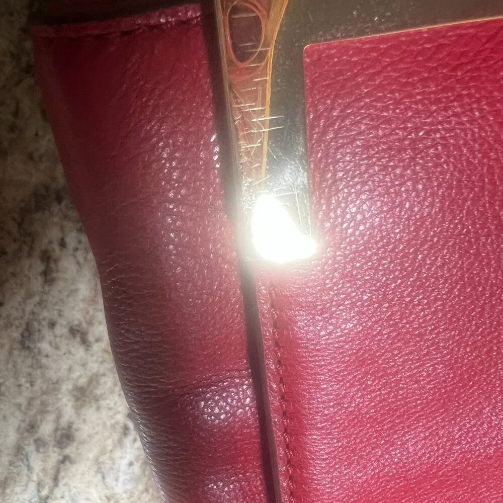 Michael Kors Red Beverly Clutch Shoulder Bag
